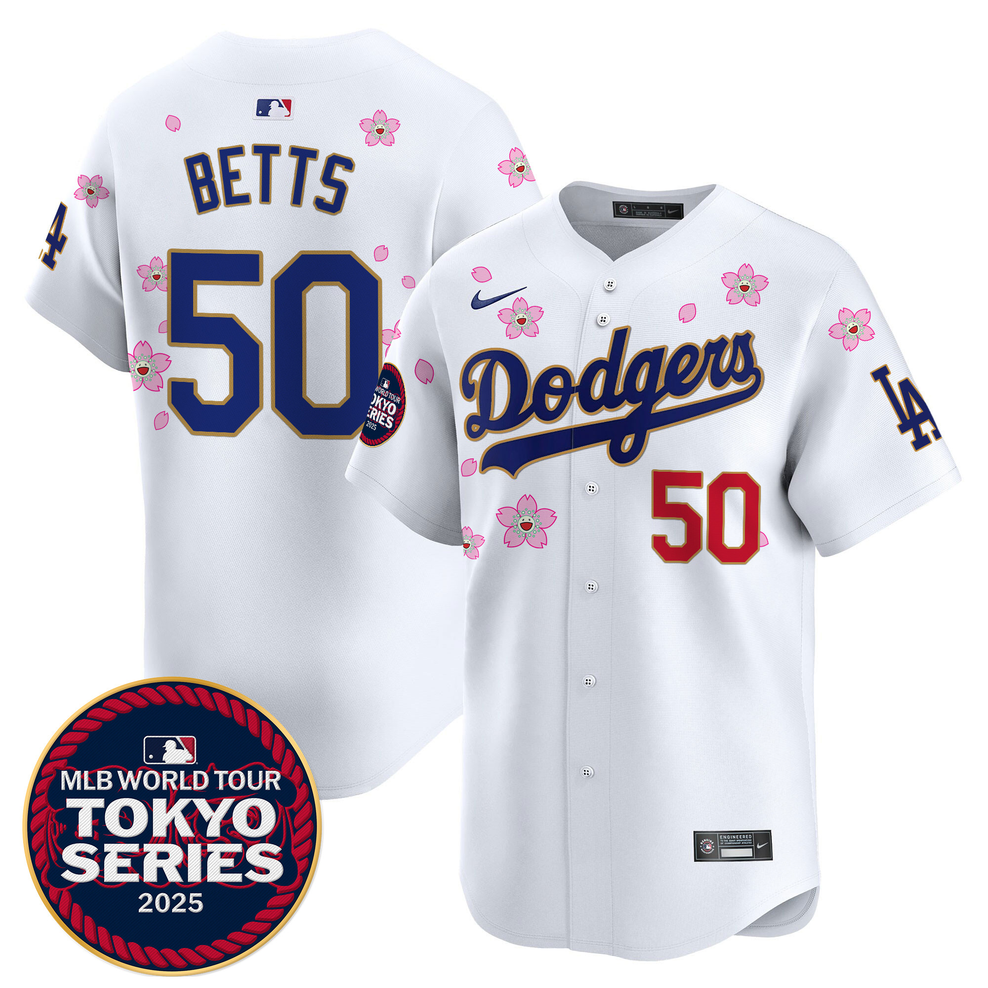 Men Los Angeles Dodgers #50 Betts Tokyo Series white Limited Stitched 2025 Jersey->los angeles dodgers->MLB Jersey